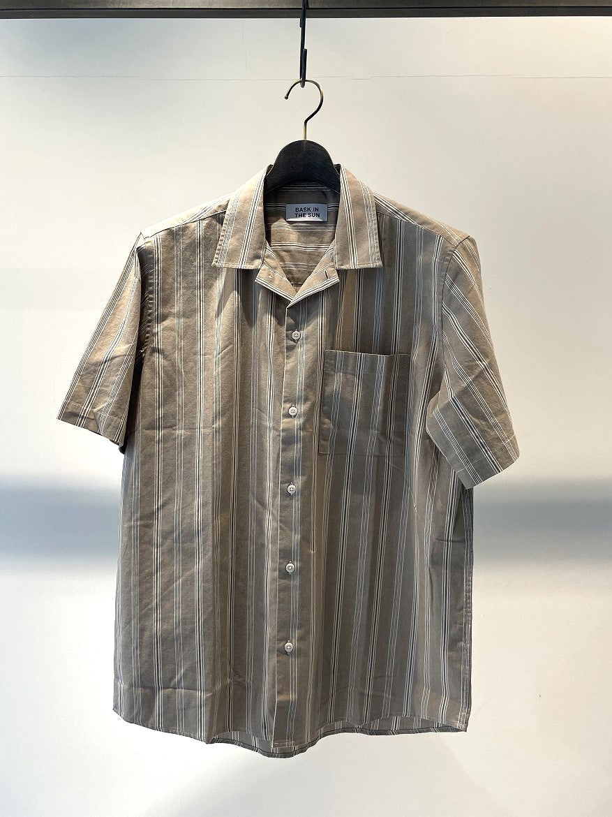 BASK IN THE SUN / OPEN COLLAR SHIRT LOYA / STRIPE