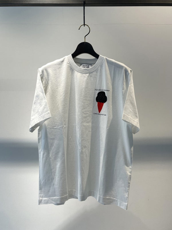 BASK IN THE SUN / T-SHIRT ICE CREAM / WHITE