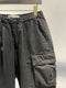 STAY HUMAN ON EARTH / CARGO PANTS / BLACK