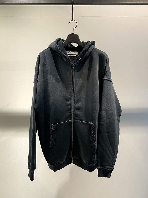 STAY HUMAN ON EARTH / ZIPPED HOODIE / BLACK