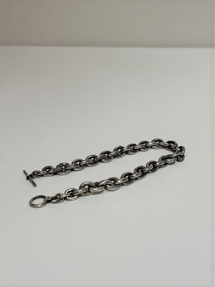 OLIVIER JEWELLERY / HEAVY CABLE CHAIN BRACELET CORRODED WITH BLACK SAPPHIRE