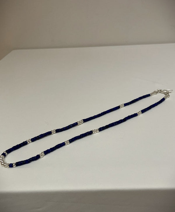 HILL TRIBE JEWELRY / SILVER BEADS NECKLACE + OLD BURMESE BEADS