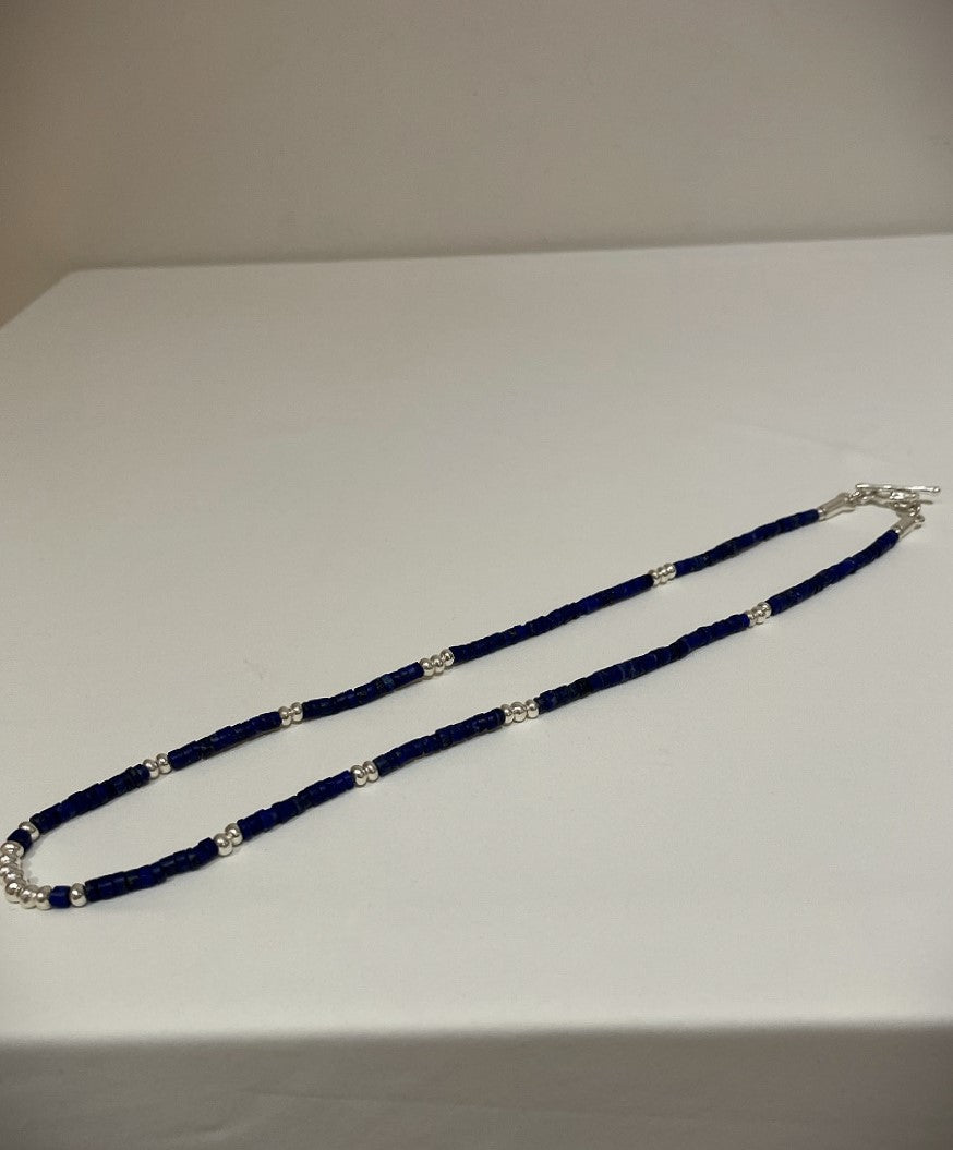 HILL TRIBE JEWELRY / SILVER BEADS NECKLACE + OLD BURMESE BEADS