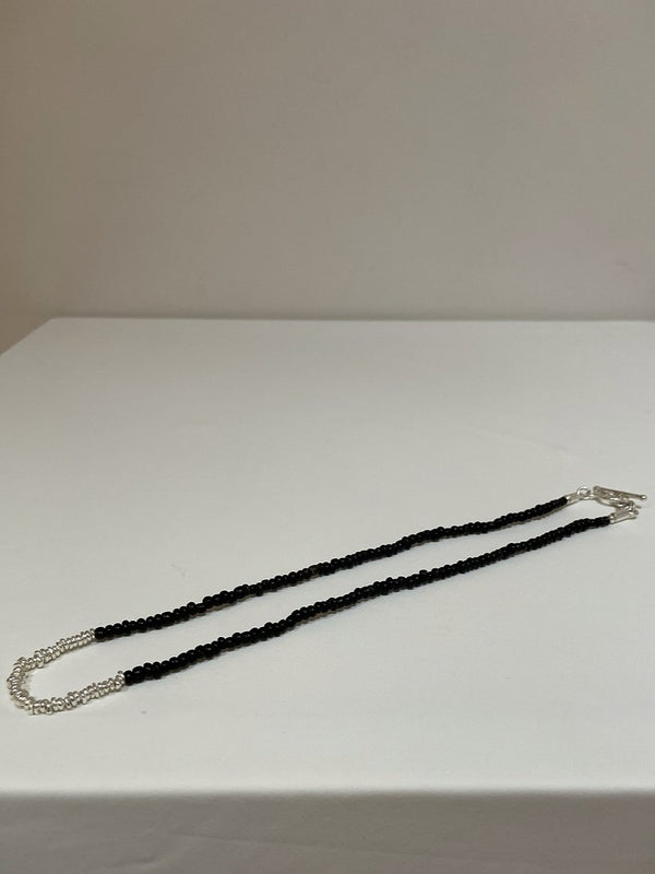 HILL TRIBE JEWELRY / SILVER BEADS NECKLACE + OLD BURMESE BEADS