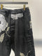MARC POINT / LINEN EASY TROUSER  / BLACK FLOWER