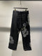 MARC POINT / LINEN EASY TROUSER  / BLACK FLOWER