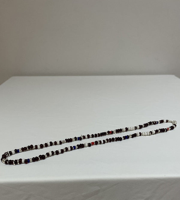 HILL TRIBE JEWELRY / SILVER BEADS NECKLACE + OLD BURMESE BEADS