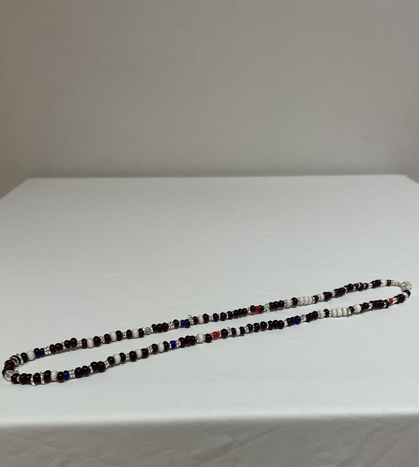HILL TRIBE JEWELRY / SILVER BEADS NECKLACE + OLD BURMESE BEADS