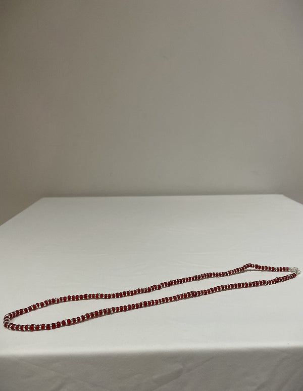 HILL TRIBE JEWELRY / SILVER BEADS NECKLACE + OLD BURMESE BEADS