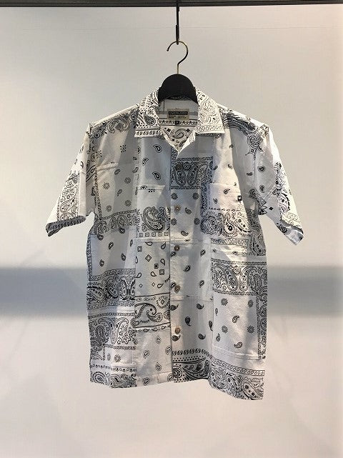 OVERLORD / SHORT SLEEVE SHORT BANDANA PATCHWORK / WHITE