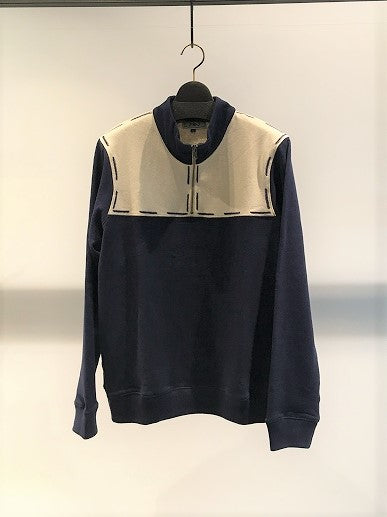 J-B-J / SCRATCH ZIP PULLOVER / NAVY