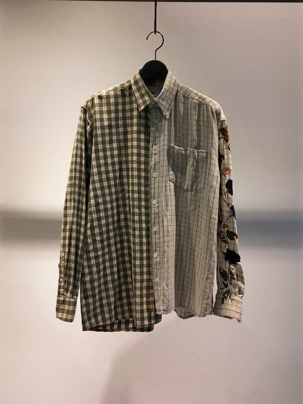 UNPACKED / MIX MATCH VINTAGE EMBROIDERED SHIRT / CHECK