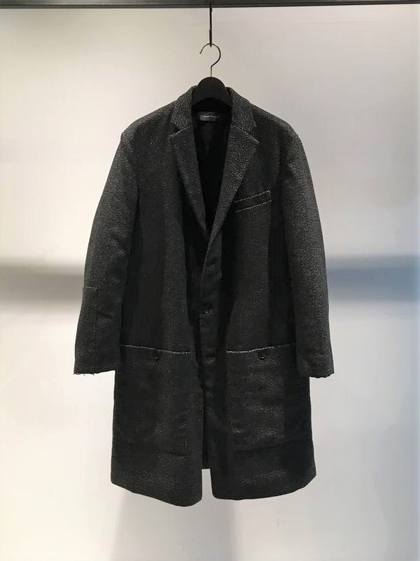 UNPACKED-SOUP TO NUTS / RAW CUT OVERCOAT / BLACK MELANGE