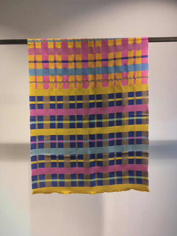 TRAITS / DORA WOOL SILK STOLE / PINK-YELLOW-BLUE