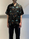 MAISON MILL / OPEN COLLAR SHIRTS SHORT SLEEVE / BLACK