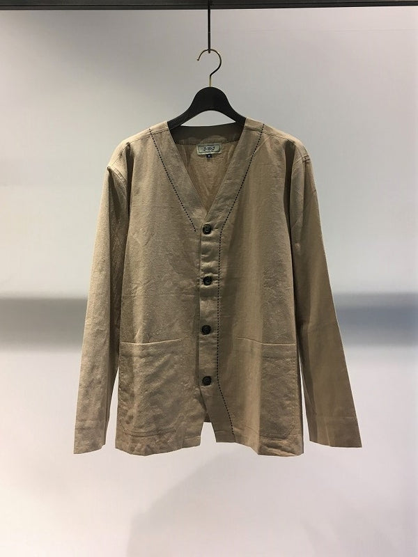 J-B-J / HAND EMBROIDERY LINEN CABIN JACKET / TAUPE