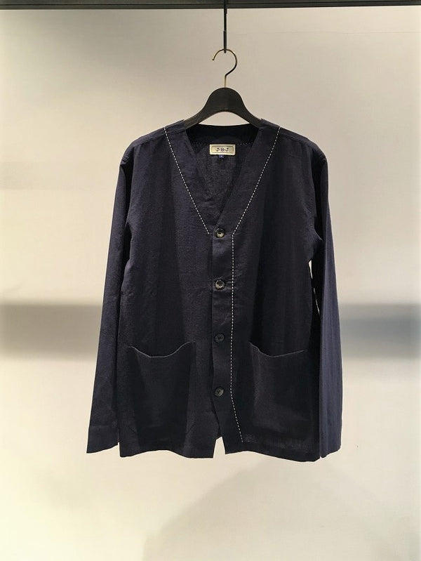 J-B-J / HAND EMBROIDERY LINEN CABIN JACKET / NAVY