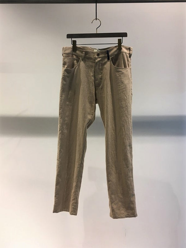 J-B-J / HAND EMBROIDERY LINEN PANTS / TAUPE