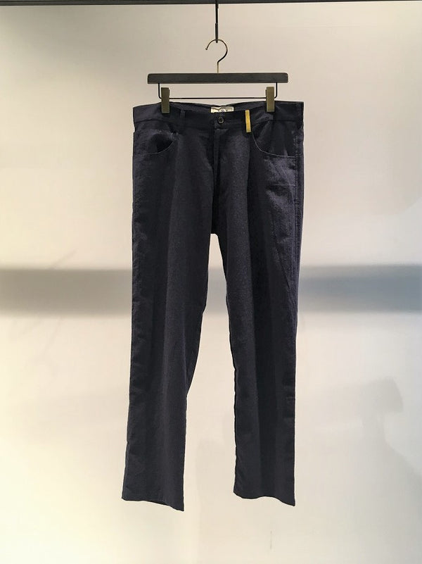 J-B-J / HAND EMBROIDERY LINEN PANTS / NAVY