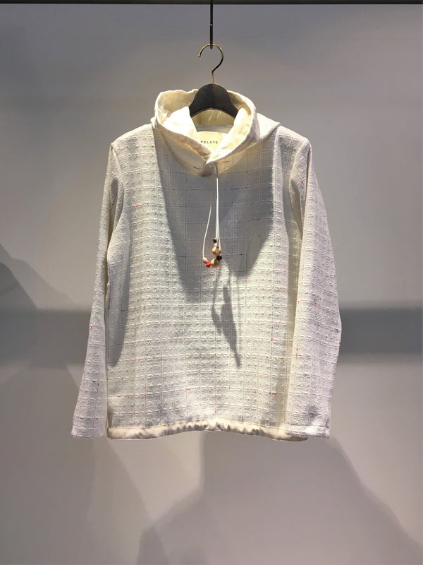 CORELATE / COTTON TWEED HOODIE / WHITE