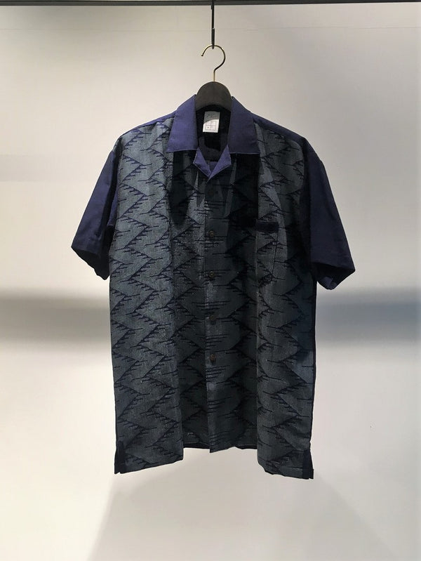 GLOBAL SESSION / OPEN COLLAR DHAKA SHIRT / NAVY