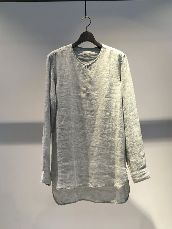 BEVILCAQUA / 1B PULLOVER LINEN SHIRT / L-GREY