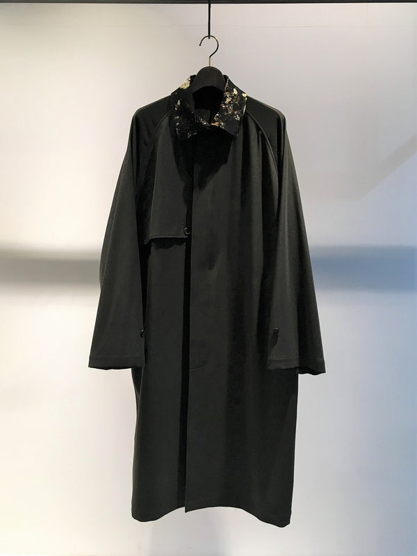 RAINMAKER / DETACHABLE COLLAR COAT + NISHIJIN / OLIVE